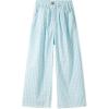 image:imageRolanko Girls Wide Leg Pants Flowy Palazzo Pants for Girls Kids Linen Trousers Loose Fit Casual Beach Travel 615YGreenplaid