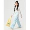 image:imageRolanko Girls Wide Leg Pants Flowy Palazzo Pants for Girls Kids Linen Trousers Loose Fit Casual Beach Travel 615YGreenplaid