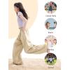image:imageRolanko Girls Wide Leg Pants Flowy Palazzo Pants for Girls Kids Linen Trousers Loose Fit Casual Beach Travel 615YKhaki