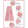 image:imageRolanko Girls Wide Leg Pants Flowy Palazzo Pants for Girls Kids Linen Trousers Loose Fit Casual Beach Travel 615YPink