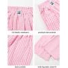 image:imageRolanko Girls Wide Leg Pants Flowy Palazzo Pants for Girls Kids Linen Trousers Loose Fit Casual Beach Travel 615YPinkplaid