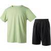 image:imageRolanko Boys TShirt and Shorts Summer Outfit Set Kids Cooling Short Sleeve Rash Guard and Shorts With Pockets SportsGreenset