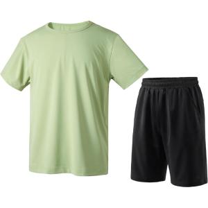 image:imageRolanko Boys TShirt and Shorts Summer Outfit Set Kids Cooling Short Sleeve Rash Guard and Shorts With Pockets SportsGreenset