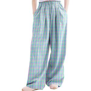 image:imageRolanko Girls Wide Leg Pants Flowy Palazzo Pants for Girls Kids Linen Trousers Loose Fit Casual Beach Travel 615YBlueplaid