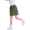 image:imageRolanko Girls Cargo Skirt Parachute Shorts Skirt with Pockets Summer Kids Skirt Casual Daily Hiking 513YArmygreen