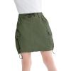 image:imageRolanko Girls Cargo Skirt Parachute Shorts Skirt with Pockets Summer Kids Skirt Casual Daily Hiking 513YArmygreen