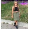 image:imageRolanko Girls Cargo Skirt Parachute Shorts Skirt with Pockets Summer Kids Skirt Casual Daily Hiking 513YArmygreen