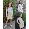 image:imageRolanko Girls Cargo Skirt Parachute Shorts Skirt with Pockets Summer Kids Skirt Casual Daily Hiking 513YBeige