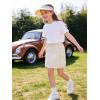 image:imageRolanko Girls Cargo Skirt Parachute Shorts Skirt with Pockets Summer Kids Skirt Casual Daily Hiking 513YBeige