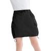 image:imageRolanko Girls Cargo Skirt Parachute Shorts Skirt with Pockets Summer Kids Skirt Casual Daily Hiking 513YBlack