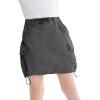 image:imageRolanko Girls Cargo Skirt Parachute Shorts Skirt with Pockets Summer Kids Skirt Casual Daily Hiking 513YGrey