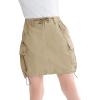 image:imageRolanko Girls Cargo Skirt Parachute Shorts Skirt with Pockets Summer Kids Skirt Casual Daily Hiking 513YKhaki