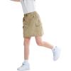 image:imageRolanko Girls Cargo Skirt Parachute Shorts Skirt with Pockets Summer Kids Skirt Casual Daily Hiking 513YKhaki