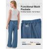 image:imageRolanko Girls Linen Pants Flowy Kids Wide Leg Pants Breathable Loose Palazzo Trousers Beach School Daily Indigo 1415 Years