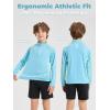 image:imageRolanko Boys UPF 50 Rash Guard Long Sleeve 14 Zip Sun Protection Swim Shirt Beach Water SportsBlue