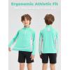 image:imageRolanko Boys UPF 50 Rash Guard Long Sleeve 14 Zip Sun Protection Swim Shirt Beach Water SportsGreen