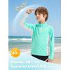 image:imageRolanko Boys UPF 50 Rash Guard Long Sleeve 14 Zip Sun Protection Swim Shirt Beach Water SportsGreen