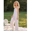 image:imageRolanko Girls Jumpsuit Sleeveless Romper Wide Leg Pants Overalls for Kids Loose Jumpers with Pockets 414 YearsPinkflowers