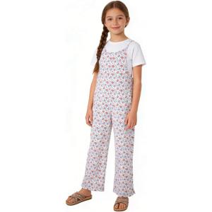 image:imageRolanko Girls Jumpsuit Sleeveless Romper Wide Leg Pants Overalls for Kids Loose Jumpers with Pockets 414 YearsPinkflowers