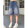 image:imageRolanko Girls Denim Shorts Wide Leg Jean Short Knee Length Baggy Jorts Y2k for Kids School Daily Holiday Streerwear Age 714Bluebase