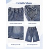 image:imageRolanko Girls Denim Shorts Wide Leg Jean Short Knee Length Baggy Jorts Y2k for Kids School Daily Holiday Streerwear Age 714Bluebase