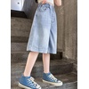 image:imageRolanko Girls Denim Shorts Wide Leg Jean Short Knee Length Baggy Jorts Y2k for Kids School Daily Holiday Streerwear Age 714Heartembroidery