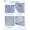 image:imageRolanko Girls Denim Shorts Wide Leg Jean Short Knee Length Baggy Jorts Y2k for Kids School Daily Holiday Streerwear Age 714Heartembroidery