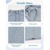 image:imageRolanko Girls Denim Shorts Wide Leg Jean Short Knee Length Baggy Jorts Y2k for Kids School Daily Holiday Streerwear Age 714Rhinestoneribbons