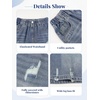 image:imageRolanko Girls Denim Shorts Wide Leg Jean Short Knee Length Baggy Jorts Y2k for Kids School Daily Holiday Streerwear Age 714Ripped