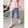 image:imageRolanko Girls Denim Shorts Wide Leg Jean Short Knee Length Baggy Jorts Y2k for Kids School Daily Holiday Streerwear Age 714Rippedrhinestone
