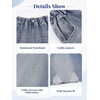 image:imageRolanko Girls Denim Shorts Wide Leg Jean Short Knee Length Baggy Jorts Y2k for Kids School Daily Holiday Streerwear Age 714Rippedrhinestone