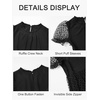 image:imageRolanko Girls Short Puff Sleeve Dress Contrast Mesh Ruffle Crew Neck Elegant Flower Girl Wedding Prom Summer DressBlack