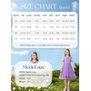 image:imageRolanko Girls Short Puff Sleeve Dress Contrast Mesh Ruffle Crew Neck Elegant Flower Girl Wedding Prom Summer DressPurple