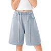 image:imageRolanko Girls Denim Shorts Wide Leg Jean Short Knee Length Baggy Jorts Y2k for Kids School Daily Holiday Streerwear Age 714Rhinestoneribbons