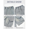 image:imageRolanko Boys Baggy Jorts Elastic Waist Wide Leg Jean Shorts Loose Denim Shorts with Pockets Y2K StreetwearBluepocket