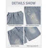 image:imageRolanko Boys Baggy Jorts Elastic Waist Wide Leg Jean Shorts Loose Denim Shorts with Pockets Y2K StreetwearBluestar