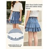image:imageRolanko Girls Jean Skirt Tiered Ruffle Denim Skort Elastic Waist Denim Skirts with Pockets for Kids School Daily Wear 614YBluelayer