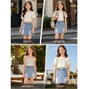 image:imageRolanko Girls Jean Skirt Tiered Ruffle Denim Skort Elastic Waist Denim Skirts with Pockets for Kids School Daily Wear 614YCargo