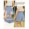 image:imageRolanko Girls Jean Skirt Tiered Ruffle Denim Skort Elastic Waist Denim Skirts with Pockets for Kids School Daily Wear 614YCargo