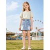 image:imageRolanko Girls Jean Skirt Tiered Ruffle Denim Skort Elastic Waist Denim Skirts with Pockets for Kids School Daily Wear 614YCargo