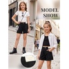 image:imageRolanko Girls Jean Shorts Wide Leg Baggy Denim Shorts Elastic Waist Kids Shorty Summer Short with Pocket 614 YearsBlackholesstar