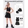 image:imageRolanko Girls Jean Shorts Wide Leg Baggy Denim Shorts Elastic Waist Kids Shorty Summer Short with Pocket 614 YearsBlackholesstar
