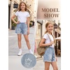 image:imageRolanko Girls Jean Shorts Wide Leg Baggy Denim Shorts Elastic Waist Kids Shorty Summer Short with Pocket 614 YearsBlueholesstar