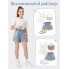 image:imageRolanko Girls Jean Shorts Wide Leg Baggy Denim Shorts Elastic Waist Kids Shorty Summer Short with Pocket 614 YearsPearlbow