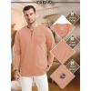 imageMAGCOMSEN Mens Henley Long Sleeve Casual Shirts Cotton Pocket t Shirts Summer Fitted Plain Tops Lightweight FashionApricot
