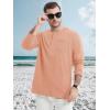 imageMAGCOMSEN Mens Henley Long Sleeve Casual Shirts Cotton Pocket t Shirts Summer Fitted Plain Tops Lightweight FashionApricot
