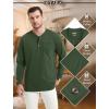 imageMAGCOMSEN Mens Henley Long Sleeve Casual Shirts Cotton Pocket t Shirts Summer Fitted Plain Tops Lightweight FashionArmy Green