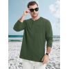 imageMAGCOMSEN Mens Henley Long Sleeve Casual Shirts Cotton Pocket t Shirts Summer Fitted Plain Tops Lightweight FashionArmy Green
