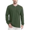 imageMAGCOMSEN Mens Henley Long Sleeve Casual Shirts Cotton Pocket t Shirts Summer Fitted Plain Tops Lightweight FashionArmy Green