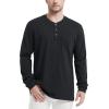 imageMAGCOMSEN Mens Henley Long Sleeve Casual Shirts Cotton Pocket t Shirts Summer Fitted Plain Tops Lightweight FashionBlack